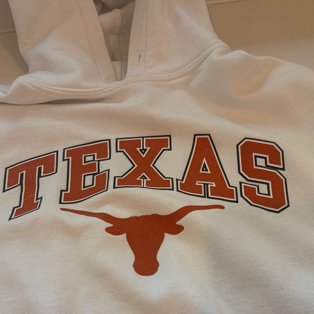 Patagonia White Hoodie with Red Texas Print